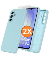 Ntech Hoesje geschikt voor Samsung Galaxy A36 Hoesje siliconen Mint Groen