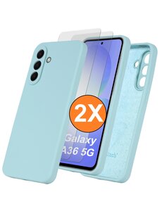 Ntech Hoesje geschikt voor Samsung Galaxy A36 Hoesje siliconen Mint Groen