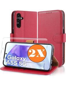 Ntech Hoesje geschikt voor Samsung Galaxy A55 5G hoesje Rood