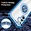 Ntech Magsafe Hoesje Geschikt voor Samsung Galaxy S23 FE hoesje Blauw Transparant - Met kickstand Draaibare Ring Houder
