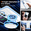Ntech Magsafe Hoesje Geschikt voor Samsung Galaxy S23 FE hoesje Blauw Transparant - Met kickstand Draaibare Ring Houder