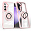 Ntech Magsafe Hoesje Geschikt voor Samsung Galaxy S23 FE hoesje Rose Goud Transparant - Met kickstand Draaibare Ring Houder