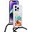 Ntech Hoesje met koord en pashouder Geschikt voor iPhone 15 Pro Hoesje - transparant siliconen shockproof backcover case