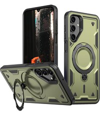 Ntech Magsafe Hoesje Geschikt voor Samsung Galaxy A26 Hoesje Olijfgroen