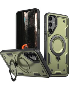 Ntech Magsafe Hoesje Geschikt voor Samsung Galaxy A26 Hoesje Olijfgroen
