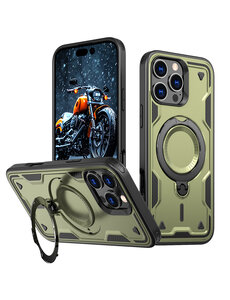 Ntech Magsafe Hoesje Geschikt voor iPhone 16 Pro Max Hoesje Olijfgroen