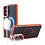 Ntech Magsafe Hoesje Geschikt voor Samsung A54 hoesje Oranje Heavy Duty Carbon Case met Versterkte Zijkanten, MagSafe en Camera Kickstand