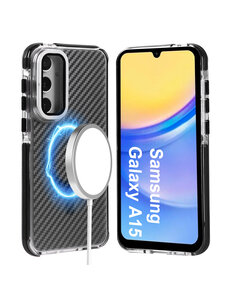 Ntech Magsafe Hoesje Geschikt voor Samsung A15 hoesje Zwart