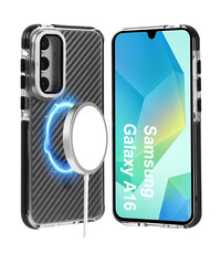 Ntech Magsafe Hoesje Geschikt voor Samsung A16 4G / 5G hoesje Zwart