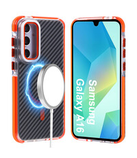 Ntech Magsafe Hoesje Geschikt voor Samsung A16 4G / 5G hoesje Oranje