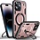 Ntech Magsafe Hoesje Geschikt voor iPhone 13 / 14 Hoesje Rose Goud - Armor Hoesje met Met Draaibare Ring Houder