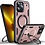Ntech Magsafe Hoesje Geschikt voor iPhone 13 Pro Max Hoesje Rose Goud - Armor Hoesje met Met Draaibare Ring Houder