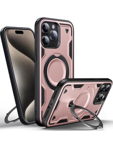 Ntech Magsafe Hoesje Geschikt voor iPhone 15 Pro Max Hoesje Rose Goud
