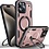 Ntech Magsafe Hoesje Geschikt voor iPhone 15 Pro Max Hoesje Rose Goud - Armor Hoesje met Met Draaibare Ring Houder