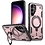 Ntech Magsafe Hoesje Geschikt voor Samsung Galaxy S23 Hoesje Rose Goud - Armor Hoesje met Met Draaibare Ring Houder