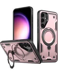 Ntech Magsafe Hoesje Geschikt voor Samsung Galaxy S23 Plus Hoesje Rose Goud
