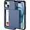 Ntech Hoesje Geschikt voor iPhone 15 Plus Hoesje Navy - shockproof Backcover met pasjeshouder - Ruimte voor 2 pasjes