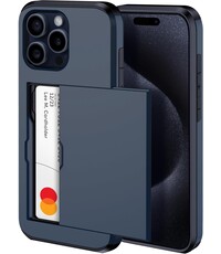 Ntech Hoesje Geschikt voor iPhone 15 Pro Max Hoesje Navy
