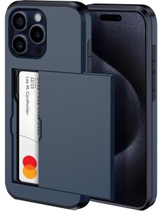 Ntech Hoesje Geschikt voor iPhone 15 Pro Max Hoesje Navy