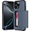 Ntech Hoesje Geschikt voor iPhone 16 Pro Hoesje Navy - shockproof Backcover met pasjeshouder - Ruimte voor 2 pasjes
