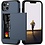 Ntech Hoesje Geschikt voor iPhone 13 Hoesje Navy - shockproof Backcover met pasjeshouder - Ruimte voor 2 pasjes