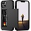 Ntech Hoesje Geschikt voor iPhone 13 Hoesje Zwart - shockproof Backcover met pasjeshouder - Ruimte voor 2 pasjes