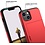 Ntech Hoesje Geschikt voor iPhone 13 Hoesje Rood - shockproof Backcover met pasjeshouder - Ruimte voor 2 pasjes