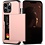 Ntech Hoesje Geschikt voor iPhone 13 Pro Hoesje Rose Goud - shockproof Backcover met pasjeshouder - Ruimte voor 2 pasjes