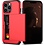 Ntech Hoesje Geschikt voor iPhone 13 Pro Hoesje Rood - shockproof Backcover met pasjeshouder - Ruimte voor 2 pasjes