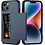 Ntech Hoesje Geschikt voor iPhone 14 Hoesje Navy - shockproof Backcover met pasjeshouder - Ruimte voor 2 pasjes