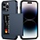 Ntech Hoesje Geschikt voor iPhone 14 Pro Max Hoesje Navy - shockproof Backcover met pasjeshouder - Ruimte voor 2 pasjes
