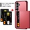 Ntech Hoesje Geschikt voor Samsung Galaxy S24 FE Hoesje Rood - shockproof Backcover met pasjeshouder - Ruimte voor 2 pasjes