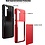 Ntech Hoesje Geschikt voor Samsung Galaxy S23 FE Hoesje Rood - shockproof Backcover met pasjeshouder - Ruimte voor 2 pasjes