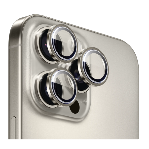 Ntech iPhone 16 Pro / 16 Pro Max Camera Lens Screen Protector Titanium Gray - Screenprotector - Camera Protector iPhone 16 Pro
