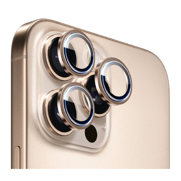 Ntech iPhone 16 Pro / 16 Pro Max Camera Lens Screen Protector Titanium Desert - Screenprotector - Camera Protector iPhone 16 Pro