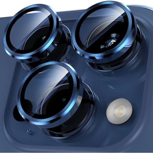 Ntech iPhone 15 Pro / 15 Pro Max Camera Lens Screen Protector Blauw - Screenprotector - Camera Protector iPhone 15 Pro