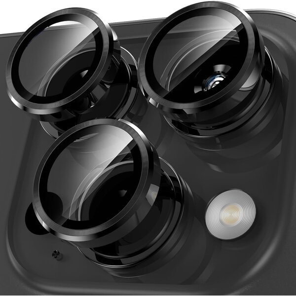 Ntech iPhone 15 Pro / 15 Pro Max Camera Lens Screen Protector Zwart - Screenprotector - Camera Protector iPhone 15 Pro