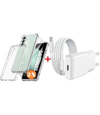 Ntech USB C Adapter Samsung S23 FE oplader - USB C Snellader 20W Met 1m Kabel