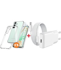 Ntech USB C Adapter Samsung S24 FE oplader - USB C Snellader 20W Met 1m Kabel