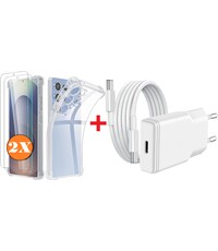 Ntech USB C Adapter Samsung S25 Ultra oplader - USB C Snellader 20W Met 1m Kabel
