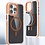 Ntech Magsafe Hoesje Geschikt voor iPhone 15 Plus hoesje Oranje Heavy Duty Carbon Case met Versterkte Zijkanten, MagSafe en Camera Kickstand