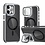 Ntech Magsafe Hoesje Geschikt voor iPhone 15 Plus hoesje Zwart Heavy Duty Carbon Case met Versterkte Zijkanten, MagSafe en Camera Kickstand