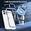 Ntech Magsafe Hoesje Geschikt voor iPhone 16 Pro Max hoesje Blauw Transparant - Met kickstand Draaibare Ring Houder