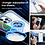 Ntech Magsafe Hoesje Geschikt voor iPhone 16 Pro Max hoesje Blauw Transparant - Met kickstand Draaibare Ring Houder