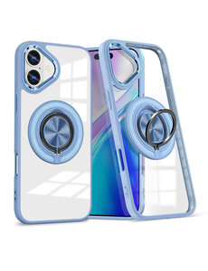 Ntech Magsafe Hoesje Geschikt voor iPhone 16 hoesje Blauw Transparant