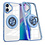 Ntech Magsafe Hoesje Geschikt voor iPhone 16 hoesje Blauw Transparant - Met kickstand Draaibare Ring Houder