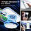 Ntech Magsafe Hoesje Geschikt voor iPhone 16 hoesje Blauw Transparant - Met kickstand Draaibare Ring Houder