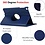 Ntech Hoes Geschikt voor Samsung Galaxy Tab A11 / A9 Hoes Case Hoesje 360 Draaibaar Donker Blauw - Hoesje Geschikt voor Samsung Tab A11 / A9 Hoes Cover Draaibaar