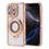 Ntech Hoesje Geschikt voor iPhone 15 Magsafe hoesje Goud - Lens beschermer ring Luxury Bling Sparkly Diamond  backcover