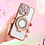 Ntech Hoesje Geschikt voor iPhone 15 Pro Max Magsafe hoesje Goud - Lens beschermer ring Luxury Bling Sparkly Diamond  backcover